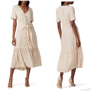 Love Whit Nude Tie Waist Dress